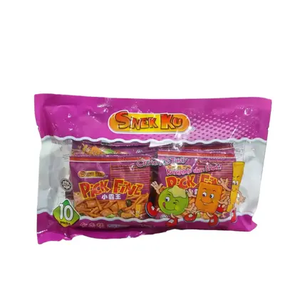 Snek Ku Green Peas & Prawn Flv Snacks 12g*10