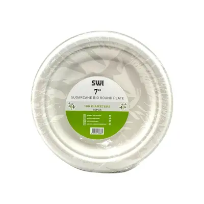 SWI Sugarcane Bio Plates 7" 50pcs
