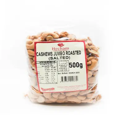 Hecham Cashews Roasted Salted 500g