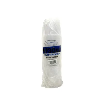 Vita-pack Plastic Round Container 30oz 50pcs (No Lid)