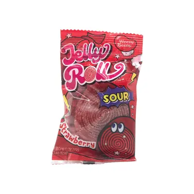 Weeny Beeny Sour Jelly Roll Strawberry 40g