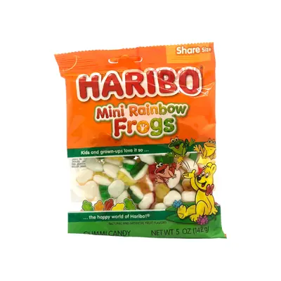 Haribo Mini Rainbow Frogs Gummi Candy 142g
