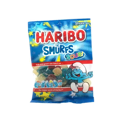 Haribo The Smurfs Sour Gummi Candy 113g
