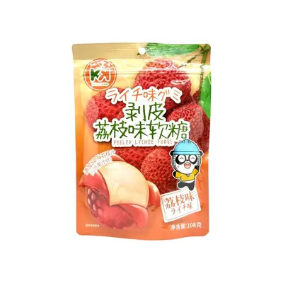 Kk Peeled Lychee Fudge Soft Candy 108g